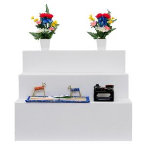 三段祭壇のカバー 後飾り 幅90cm 白布 盆棚 精霊棚 お盆用木製祭壇 三