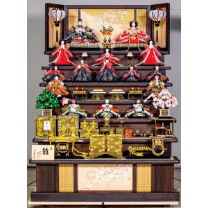 ひな人形☆七段十五人飾り A6−40x7F☆横幅120*奥行160