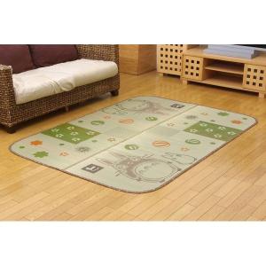 となりのトトロ い草 ラグマット/絨毯 〔約140×200cm 和ごころ〕 日本製 抗菌 防臭 調湿効果 弾力性 耐久性抜群 〔リビング〕