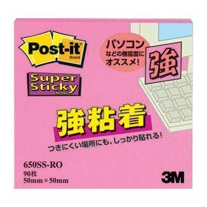 （まとめ） 住友スリーエム ポストイット(R) 強粘着シリーズ ノート単品 650SS-RO ローズ 1個入 〔×10セット〕｜chibamart