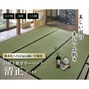 い草 上敷き/ラグマット 〔麻綿織 本間6畳 ...の詳細画像1