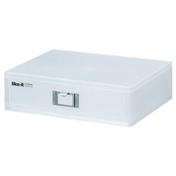 書類ケース/収納ケース 〔ホワイトA4サイズ〕 幅337mm 引き出し 『吉川国工業所 ライフモデュ...