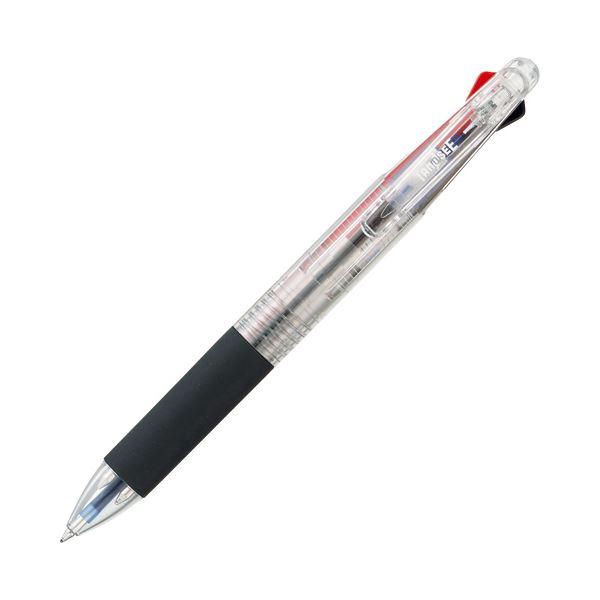 (まとめ) TANOSEE 油性3色ボールペン 0.7mm （軸色 クリア） 1本 〔×30セット〕