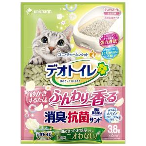 (まとめ）デオトイレ ふんわり香る消臭・抗菌サンド ホワイトフローラルの香り 3.8L （ペット用品)〔×4セット〕｜chibamart