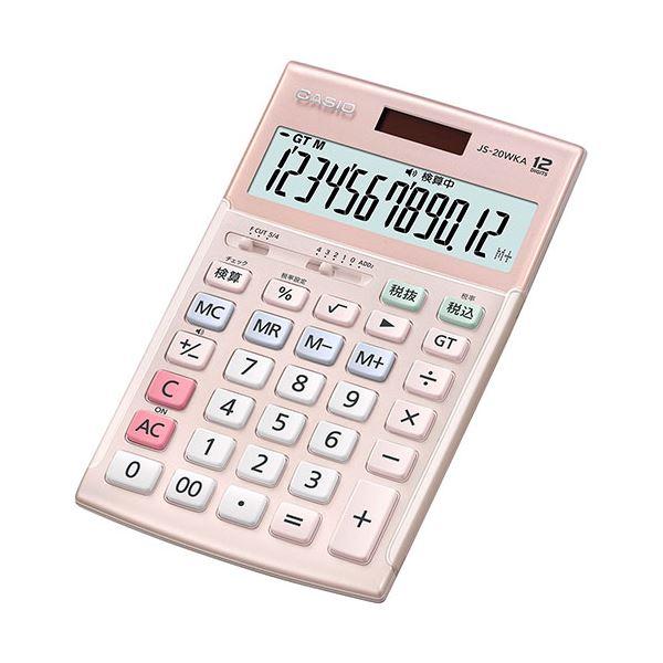 カシオ計算機 CASIO 実務電卓(検算タイプ) ジャストタイプ12桁 ピンク JS-20WKA-P...