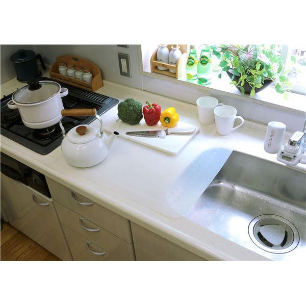 キッチンカウンター 保護マット 大 約57.5×45cm 半透明 食洗機可 耐熱温度180℃ シリコ...