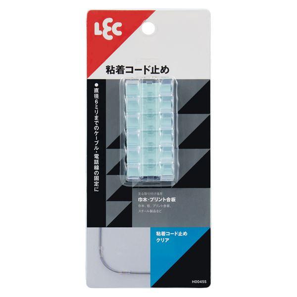 〔10個セット〕 レック 粘着 コード止め クリア 6個入 B00455