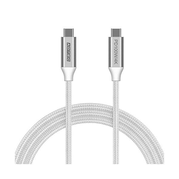 アドテックType-C to C ケーブル （4K・PD100W／10Gbps） 1.5m ホワイト...