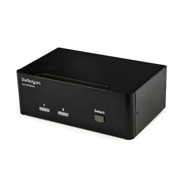 StarTech.com 2ポートDisplayPortデュアルモニター対応KVMスイッチ ブラック...