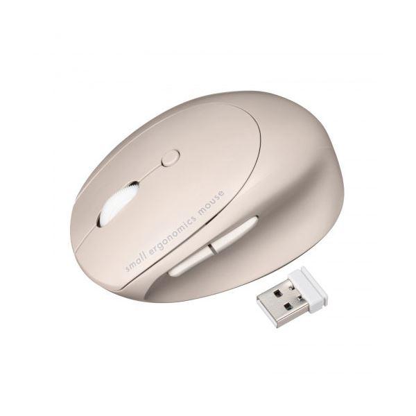 サンワサプライ 静音ワイヤレス コンボ 小型エルゴノミクスマウス 充電式 5ボタン ベージュ MA-...