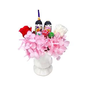 A＆K プリザーブドフラワー まめひな 豆雛飾り お手入れ不要の観葉植物 枯れない インテリア AKF-046