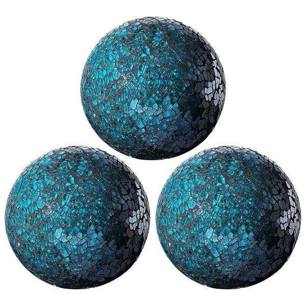 青3ピース モザイク球ボール ダイニングテーブルの装飾ガラスボール球のモザイク