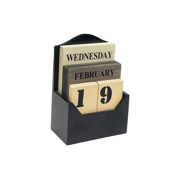 永久カレンダーブロック木製卓上カレンダーファッション写真小道具ヴィンテージ木製ブロック永久カレンダー...