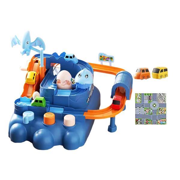 レーストラックの車のおもちゃ 鉄道列車のおもちゃの車のパズル 車のトラックプレイセット 子供用 6台...