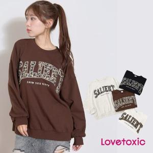 2025秋冬新作 LOVETOXIC LTXC 柄ロゴアップリケルーズスウェット No. 7753241 ラブトキシック 子供服 長袖 トレーナー ロゴ 流行 可愛い 通学 カジュアル 人気