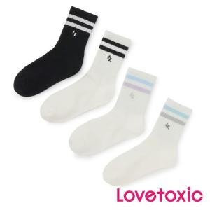 LOVETOXIC LTXC バイカラーラインクルーソックス No. 7763507 ラブトキシック 子供服 女の子 靴下 クルーソックス ライン お洒落 お出掛け 人気 プレゼント