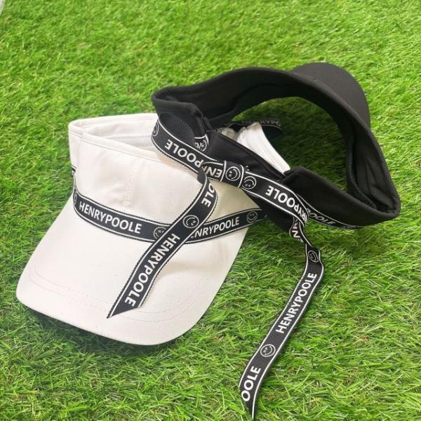 SMILEリボンテープサンバイザー k250313-03 韓国ゴルフウェア レディース バックリボン...