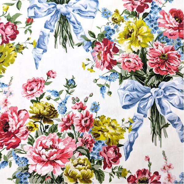 リバティプリント【タナローン/2024SS BRIDGERTON】ボウ・ブーケ（レッドミックス　Ａ）...