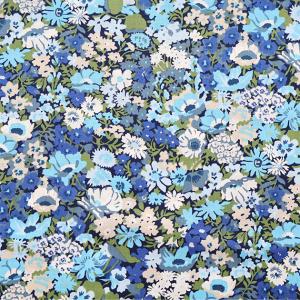 リバティプリント【タナローン/エターナル】ソープ（ブルー　TE）Hollyhocks　3639005-te