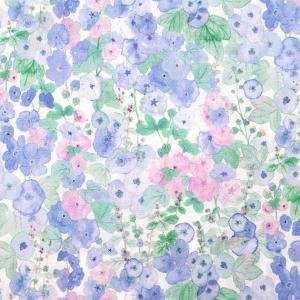 リバティプリント【タナローン/エターナル】ホリーホックス（パープルブルー系　ZE）　Hollyhocks　363j6804-ze