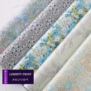 カットクロス　＜メロンソルベ＞　パステルグリーン  　LIBERTY　 はぎれ 5種類セット　 約30×25cm　リバティプリント　ハンドメイド