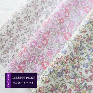 ラミネートSET  ＜ラブリーピンク＞　別注　限定　なくなり次第終了　 カットクロス 　おためし 3種類 ビニコ　 約30×50cm リバティプリント