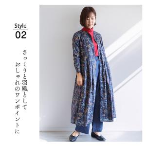 Y襟デザイン長袖ワンピース <スージー> ネイ...の詳細画像5