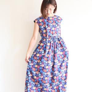 リバティ ワンピース ボートネック フレンチス...の詳細画像1