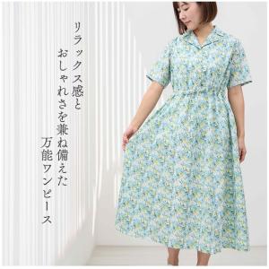 リバティ 半袖ワンピース テイラード衿 <シェ...の詳細画像3