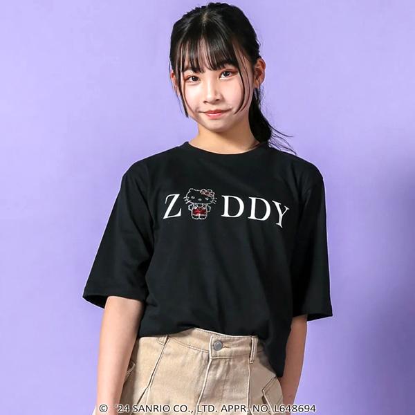 創業70周年記念価格 半袖Ｔシャツ 黒 キティ 女児