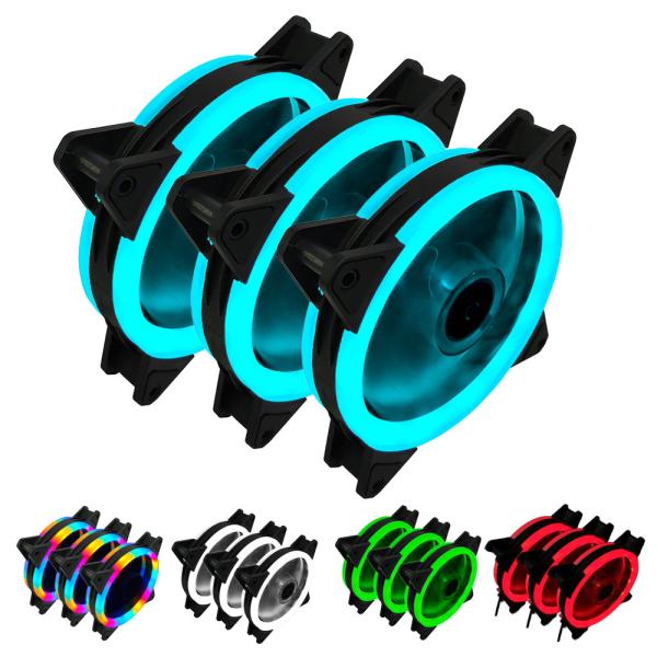 120mm 4pin PCケースファン 3個セット LED搭載 ゲーミングPCを彩る 冷却 PCパー...