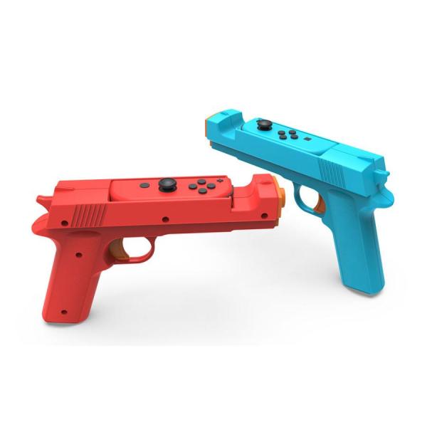 NintendoSwitch対応 ゲームガン 2個セット レッド＋ブルー 銃型 スイッチ ジョイコン...
