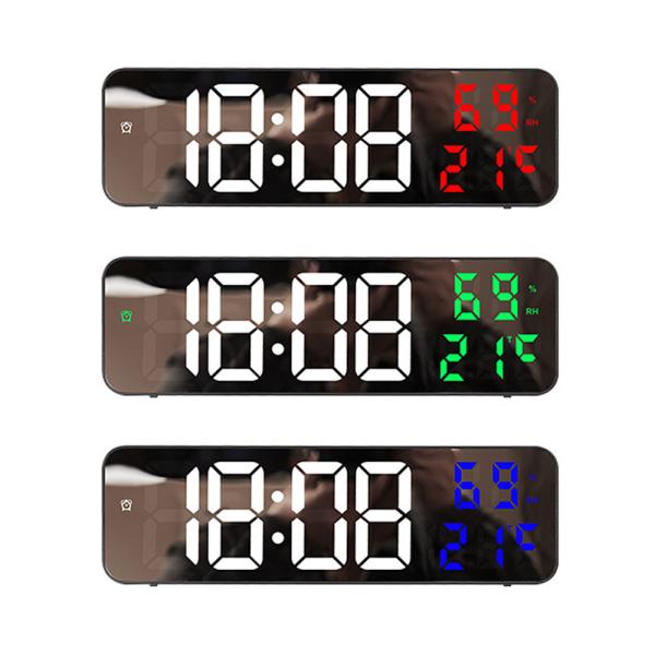 置き掛け両用 温湿度計 LEDデジタル時計 USB給電式 電池式 壁掛け時計 置き時計 温度 湿度 ...