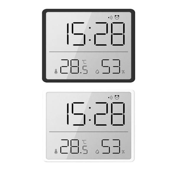 デジタル温湿度計 温度計 湿度計 目覚まし時計 日付 時計 卓上 壁掛 アラーム マグネット 置時計...
