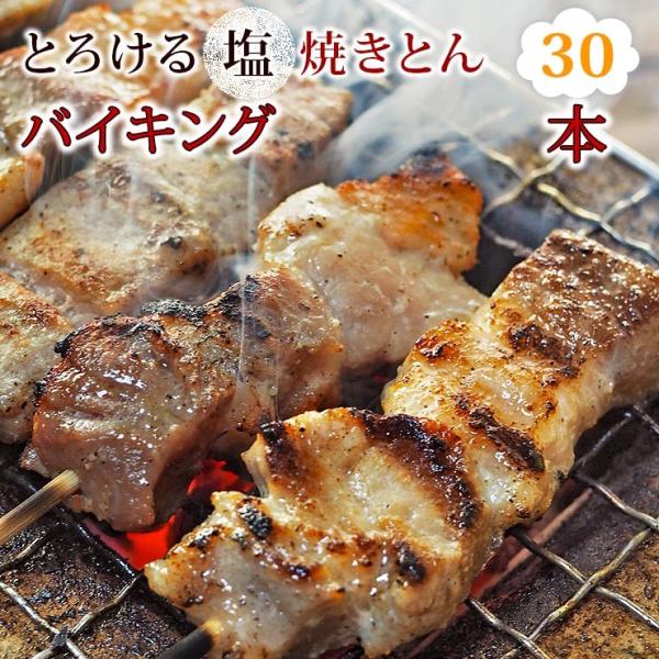 【 送料無料 】 焼きとん 塩 バイキング 30本 焼肉 BBQ バーベキュー 焼鳥 焼き鳥 焼き肉...