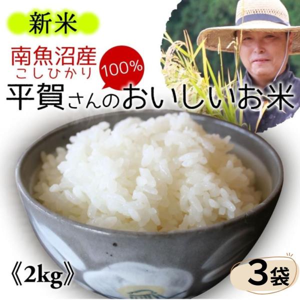 南魚沼産 魚沼 コシヒカリ 新潟 新米 2025年産 平賀さんのおいしいお米 2kg×3袋