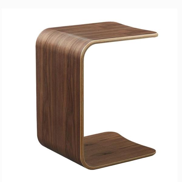 木製エンドテーブル リビングルーム、ソファサイドテーブル ポータブルカウチテーブル、C型トレイ コー...
