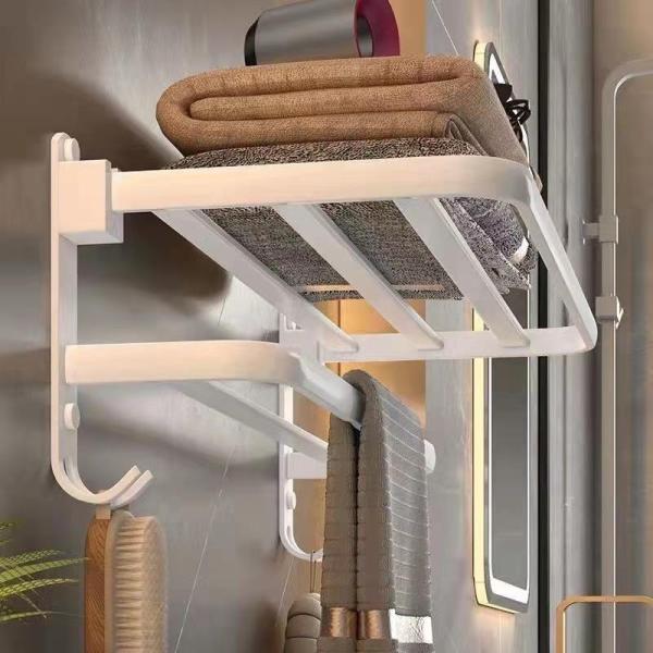タオル 折り畳み棚 室内干し 洗濯機 タオル掛け ホワイト 省スペース タオルハンガー