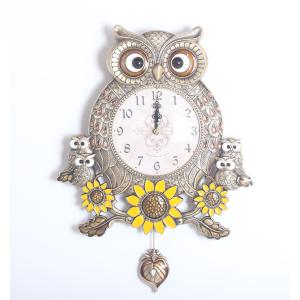 フクロウデザイン 両面メタル掛け時計 (Owl Double-sided Metal Wall 
