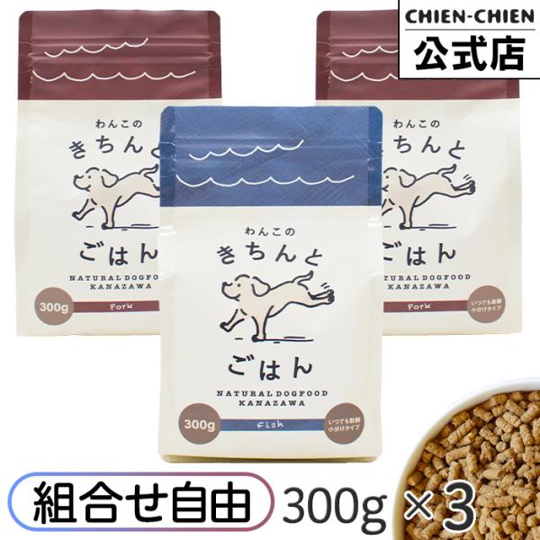 わんこのきちんとごはん 300g×3袋 組み合わせ自由 ドッグフード シニア アレルギー 国産 日本...