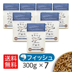 わんこのきちんとごはん フィッシュ 300g×7袋 ドッグフード シニア アレルギー ダイエット 国産 日本産 無添加 グルテンフリー 総合栄養食 犬 餌 極小粒 超小粒｜chien-chien