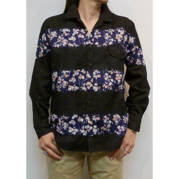 CHIGIRI チギリ　50%OFF SALE!! ボーダー染和柄シャツ  CHL20-1281　和...