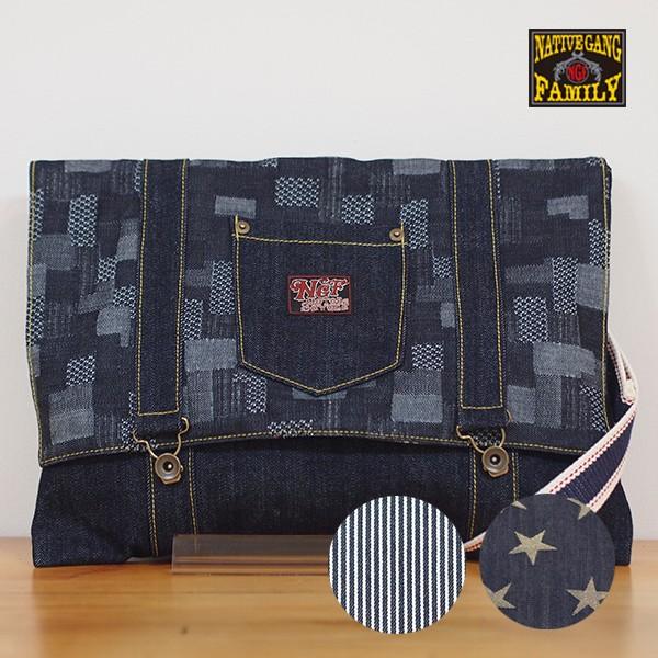 NATIVE GANG FAMILY　ネイティブギャングファミリー　デニム2wayクラッチショルダー...