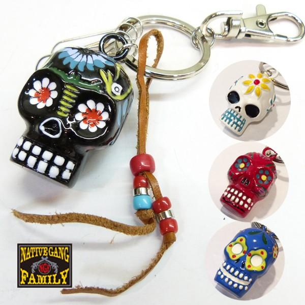 NATIVE GANG FAMILY 30%OFF SALE!!リアルメキシカンスカルフック付きキー...
