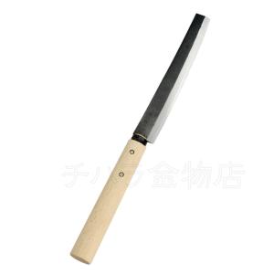 土佐 竹割包丁 安来鋼青紙割込 165mm 両刃 胴金付 竹細工 竹工芸用