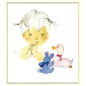 色紙　No.41『アヒルとクマとあかちゃん』｜chihiro-fukyu