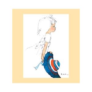 ポストカード　No.91『青いつば広帽子を持つ少女』｜chihiro-fukyu