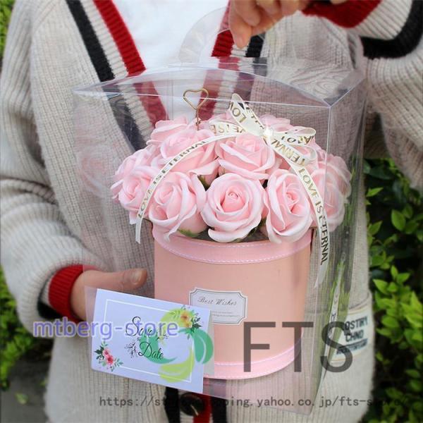 ソープフラワー バラ 花束 バレンタインデー 母の日 バラ型 枯れない花 造花 薔薇 石鹸花 ギフト...