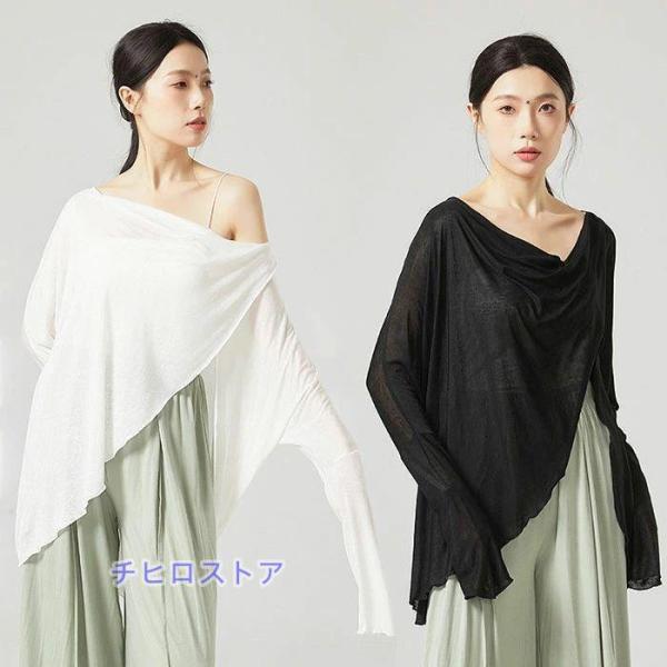 ダンスブラウス 古典ダンス衣装 トップス 長袖 クラッシックダンス スリット入り ゆったり 練功服 ...