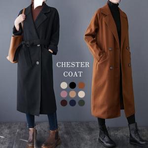 チェスターコート チェック柄 レディース 千鳥格子 ロングコート